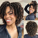 Afro Bob Faux Locs Wig | Short Dreadlock Twist Braids