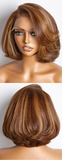 200 Density Blonde Highlight Short Bob Wig | 13x4 Lace Frontal Pixie Cut | Brazilian Remy Hair