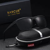 BARCUR Classic Fashionable Men’s Polarized Sports Sunglasses – Durable Lightweight Rectangular Frame UV400 TAC Lenses Comfortable Fit Outdoor Eyewear for Hot Summer Days All Ages and Activities
