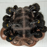 Handmade Bantu Knots Braided Wig | Short Knotless Braids | Full Lace Wig with Baby Hair | Synthetic Braiding Wig for Black Women