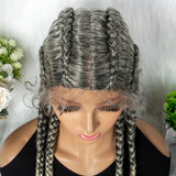 36" 27/613 Blonde Cornrow Braided Wig | Lace Frontal Box Braids | Synthetic Wig with Baby Hair for Black Women