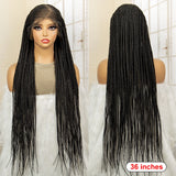 36" Full Lace Afro Cornrow Wig | Knotless Box Braids | Kanekalon Hair | For Black Women