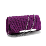 Metal Luxury Women Evening Bags | Ruched Design Sequined Small Envelope Shaped Box Party Wedding Event Handbags Purse