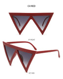 Oversized Triangle Punk Shiled Sunglasses Women Big Frame 2025 Luxury Brand Windproof Eyewear For Ladies UV400 Goggle Shades