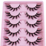 MIOFIA New 5 Pairs Fake Lashes D Curl Fluffy Soft Volume Eyelash Extensions Natural Look 3D Faux Mink False Eyelashes Makeup