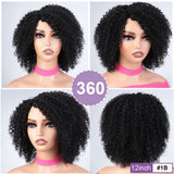 Afro Kinky Curly Black & Ombre T1B/30 Human Hair Wig | Brazilian Remy Machine Made Glueless Wigs for Women (Affordable)