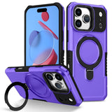 Luxury Armor For Magsafe Magnetic Stand Holder Phone Case For iPhone 17 Pro Max 17 Air Ring Bracket Shockproof Bumper Cover