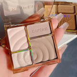 4 colors Brown Blush Highgloss Highlighter Contour Repair Palette Waterproof Long-lasting Matte Contour Powder Makeup Cosmetics