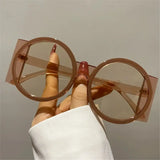 Retro Oversized Round Sunglasses UV400 Unique Gradient Sun Glasses Y2K Eyewear for Women & Men