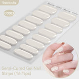 Gradient Auroras Semi Cured Gel Nail Strips Sparkly Shinning DIY Gel Polish Stickers for Nails Works with UV/LED Nail Lamps