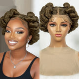 Handmade Bantu Knotless Box Braids Full Lace Wig | African Braiding Hair | Synthetic Wig