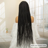 36" Full Lace Afro Cornrow Wig | Knotless Box Braids | Kanekalon Hair | For Black Women