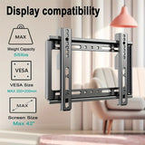 TV Wall Mount Fixed for Most 14"-32" Flat/Curved TVs with Max VESA 200X200mm up to 55Lbs Space Saving Universal TV Bracket