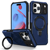 Luxury Armor For Magsafe Magnetic Stand Holder Phone Case For iPhone 17 Pro Max 17 Air Ring Bracket Shockproof Bumper Cover
