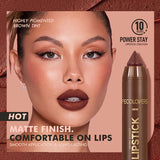 Velvet Lip Liner Crayon, Matte Tapered Gradient Lipstick Pen, Waterproof Non-Sticky Contouring Lip Makeup, Mixed Color System