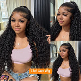 13x4 13x6 HD Transparent Lace Deep Wave Frontal Wig 40 Inch Jerrly Curly Lace Front HumanHair Wig For Deep Curly Water Wave Wig