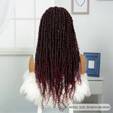 Burgundy Knotless Twist Dreadlocks Lace Front Wig | Crochet Braids | Full Lace | Black Women