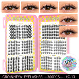 GROINNEYA Eyelashes Clusters 320 pcs Natural Eyelash extension Cluster Lashes Volume Mixed Tray Lashes Cluster Natural Lashes