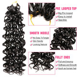 Beach Curl Crochet Hair | Bohemian Deep Wave Braids | 18 Strands per Pack