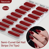 Gradient Auroras Semi Cured Gel Nail Strips Sparkly Shinning DIY Gel Polish Stickers for Nails Works with UV/LED Nail Lamps