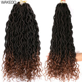 Goddess Faux Locs Crochet Hair | 18" Soft Curly Braids | Ombre Dreadlocks Extensions | 24 Strands/Pack