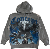 CONCEPT Hoodie Eagle Biker Lightning Graphic