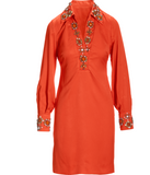 Boston Proper Beaded Embellished Trim Collared Tunic Dress, Size 8
