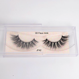 Fake Mink Eye Lash with Custom Eyelash Box 3D  Fluffy Mink Eyelash Full Strip Eye Lashes with applicator