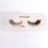 Fake Mink Eye Lash with Custom Eyelash Box 3D  Fluffy Mink Eyelash Full Strip Eye Lashes with applicator