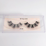 Fake Mink Eye Lash with Custom Eyelash Box 3D  Fluffy Mink Eyelash Full Strip Eye Lashes with applicator