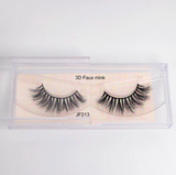 Fake Mink Eye Lash with Custom Eyelash Box 3D  Fluffy Mink Eyelash Full Strip Eye Lashes with applicator