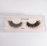 Fake Mink Eye Lash with Custom Eyelash Box 3D  Fluffy Mink Eyelash Full Strip Eye Lashes with applicator