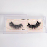 Fake Mink Eye Lash with Custom Eyelash Box 3D  Fluffy Mink Eyelash Full Strip Eye Lashes with applicator