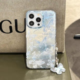 Bowknot Butterfly Pearl Polka Dot Case For iPhone 16 13 15 Pro 12 14 11 Pro Max 16E 7 8 Plus XS Max X XR SE 2020 Girl Cover