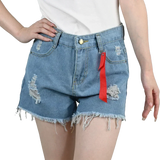 3pcs Women's High Waist Denim Shorts 2025 Summer Black Blue White Hot Pants Ripped Jeans Shorts Woman Short Trousers Streetwear
