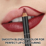 Velvet Matte Lip Liner, Waterproof Non-Fading Long Lasting Lip Pencil, Smooth Application Lip Contour Makeup for Women