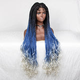36" Water Wave Braided Wig | Lace Front | Baby Hair | Long Braids
