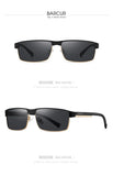 BARCUR Sunglasses Men’s Original Rectangle Fashionable Business Sunglasses – Polarized UV400 Protection for Driving Hiking Sports and Casual Wear – Trendy Fashion Shades Oculos De Sol with Anti-Reflective TAC Lenses