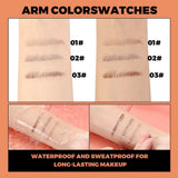 QIBEST 2 Fork Tip Liquid Eyebrow Pencil Eyeliner Lower Eyelash Pen Makeup Waterproof Lasting Quick Drying Ultra-fine Brows Pen