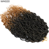 Goddess Faux Locs Crochet Hair | 18" Soft Curly Braids | Ombre Dreadlocks Extensions | 24 Strands/Pack