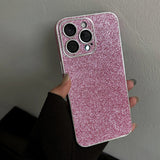 Luxury Bling Glitter Leather Case For iPhone 16 15 14 13 12 11 Pro Max Sparkling Soft Silicone Shockproof Plating Bumper Cover