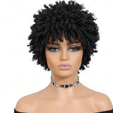 Short Afro Faux Dreads Wig | Synthetic Braided Wig for Men and Women