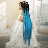 36" Big Knotless Box Braided Full Lace Wig | Cornrow Braiding Wig | Baby Hair | Synthetic Braids | For Women