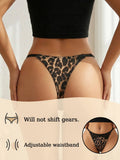 Sexy Leopard Women Panties Lace Trim Adjustable Thong Fashion Comfortable Female Underwear Lingerie