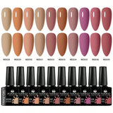 10pc Nail Gel Polish Set HEMA FREE All-Season Nails DIY Nail Art UV/LED Painting Vernis Manicure Kit Long Lasting Hybrid Gel