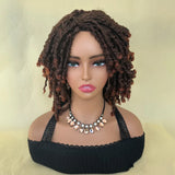 Afro Bob Faux Locs Wig | Short Dreadlock Twist Braids