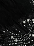 Znaiml Sexy Feathers Rhinestones Backless Diamond Sheer Mesh Bodycon Dresses for Woman Rave Club Birthday Party Night Vestidos