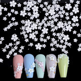 White Acrylic Flower Nail Art Decorations Mixed Size Rhinestones Red Blue Gem Manicure Tools Accessories DIY Nails Design 5g