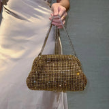 Luxury Glitter Cloud Bag Women's Handbag | Crystal Shiny Rhinestones Diamond Evening Bag (Wedding Party Clutch Purse Shoulder Bag)