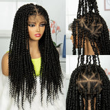 Burgundy Knotless Twist Dreadlocks Lace Front Wig | Crochet Braids | Full Lace | Black Women
